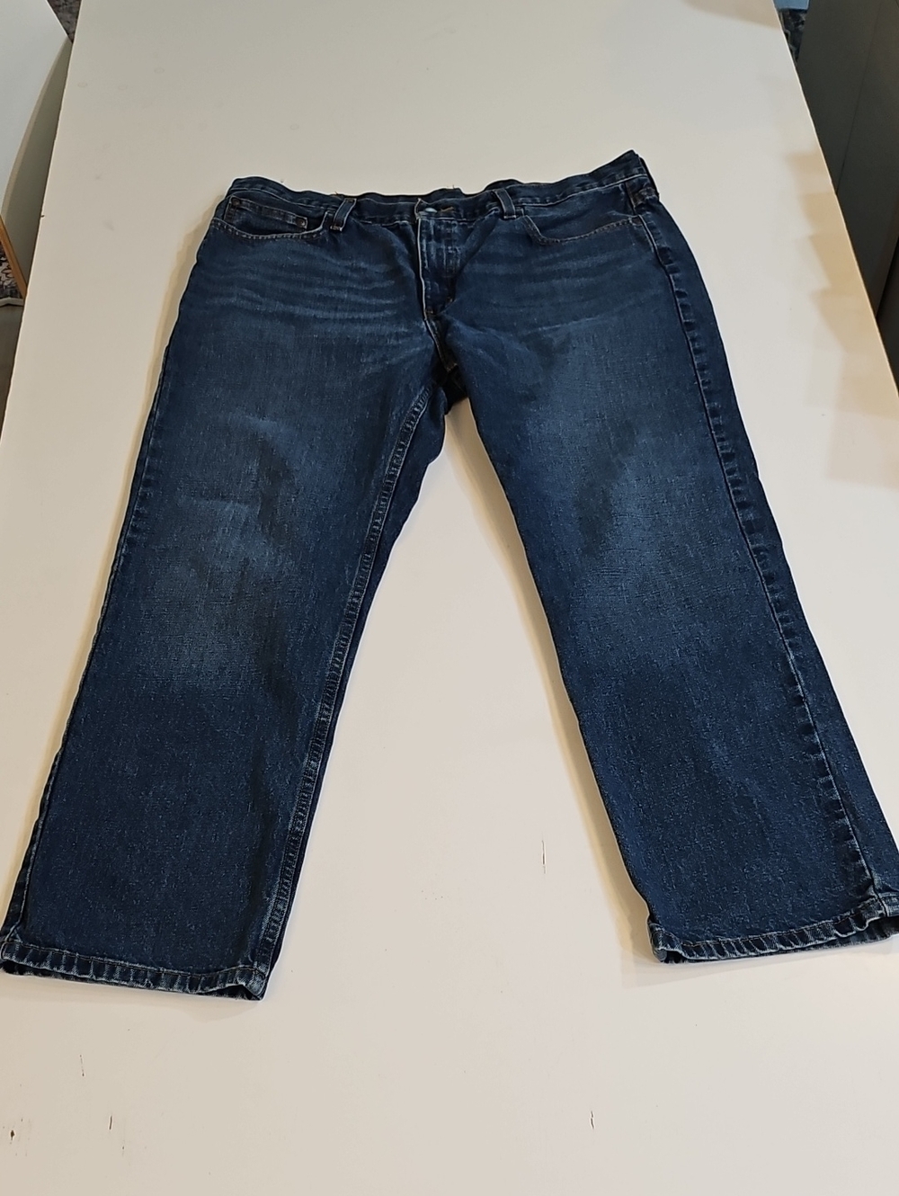 38/30 Men's Dark Blue Straight-Leg Jeans